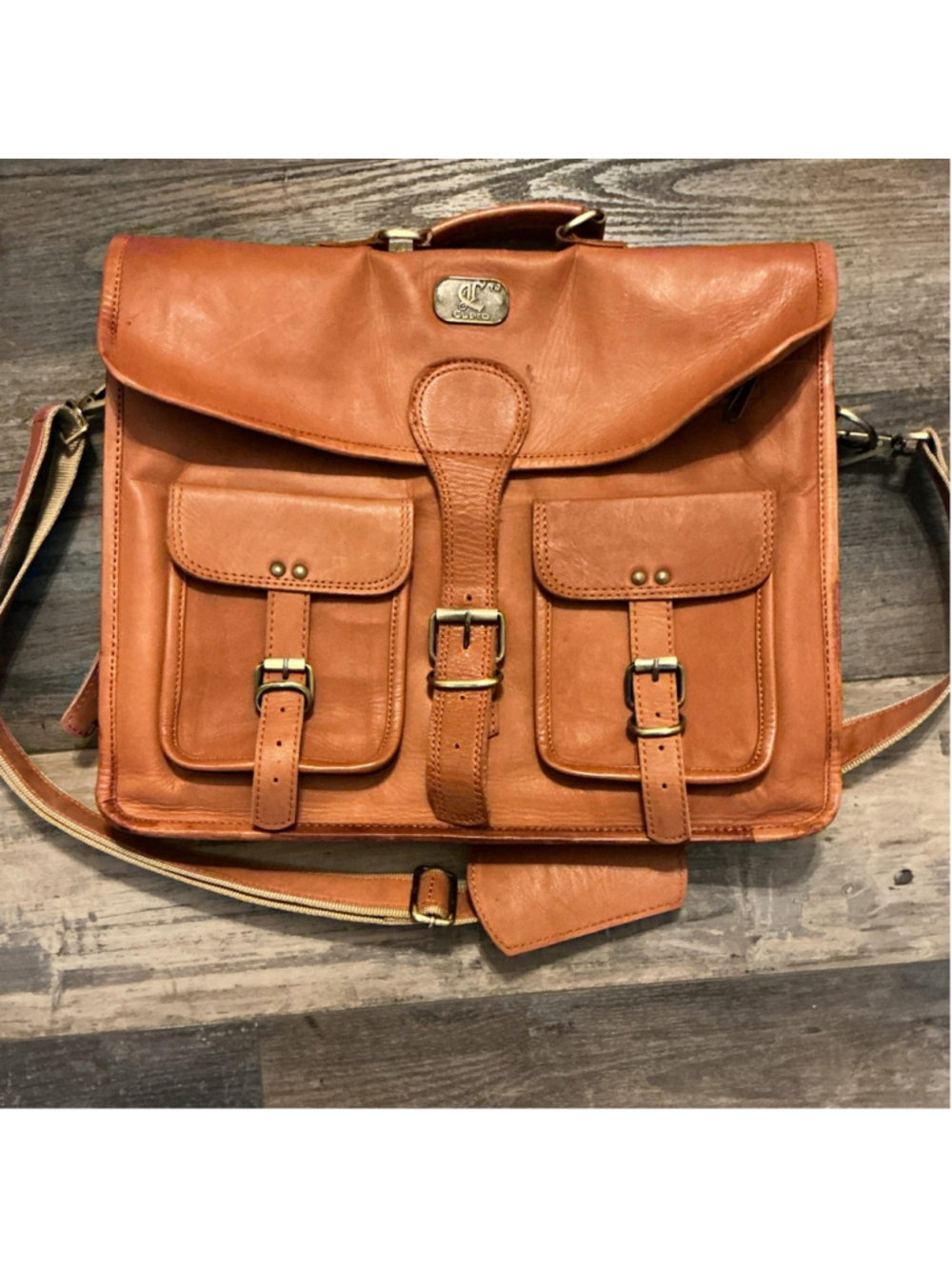 CF Studio Brown Men's Messenger Bag, Buckle/Zip, Adjustable Strap, Pockets